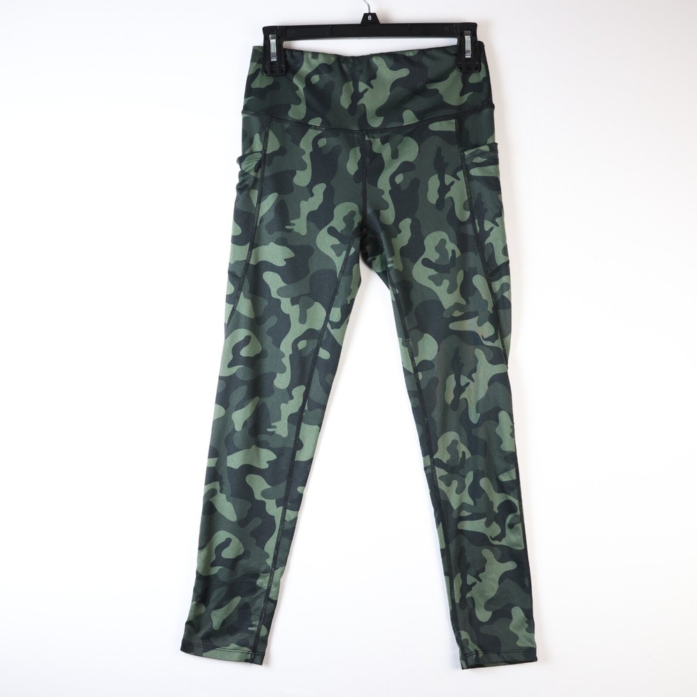 Colosseum Camo Leggings Womens Size Medium Green Full Length Pants With Pockets